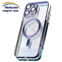 Luxury Wireless Magnetic Cover For Apple Original Magsafe Case Iphone 16 15 13 12 11 Pro Max 14 Plus Plating Clear Lens Protecto