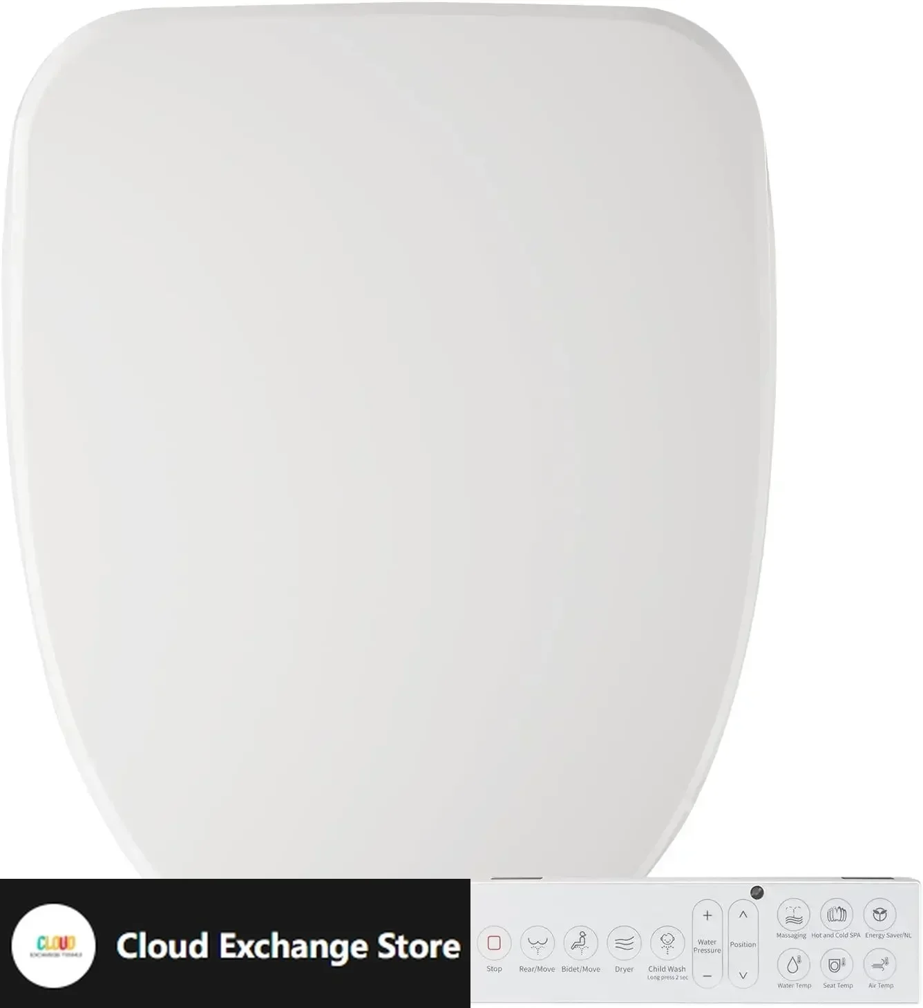 

Toilet Seat, Elongated Smart Toilet Seat, Bidet Attachment for Toilet Warm Water with Soft Close, Electric Heated Bidet Seat