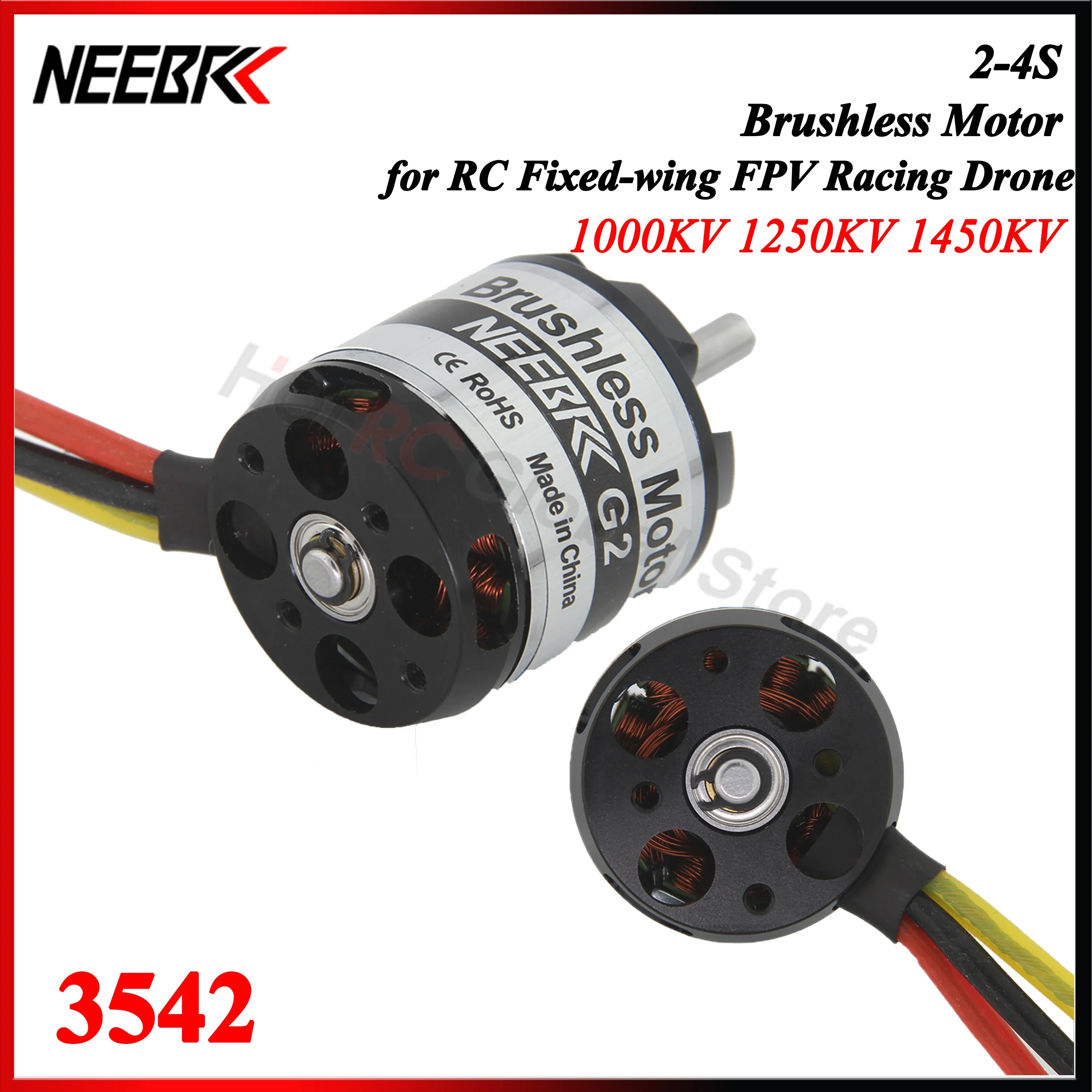 

NEEBRC 3542 1000KV 1250KV 1450KV 2-4S Outrunner Brushless Motor for RC Fixed-wing Airplane FPV Racing Drone Engine Quadcopter