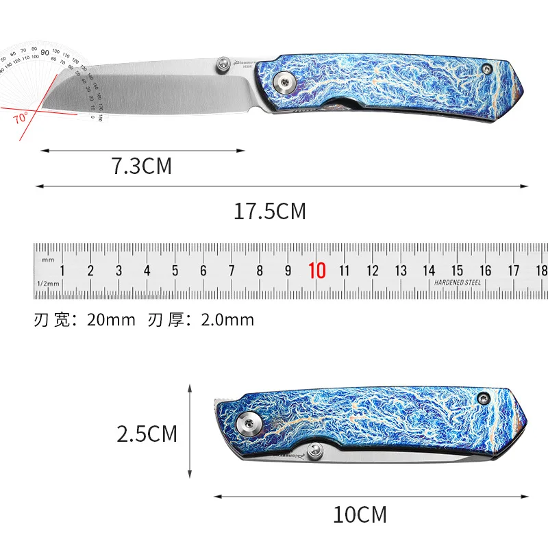 

TC4 Titanium Alloy High-quality Folding Knife Portable Wilderness Survival and Household Multi-functional Hand Tool