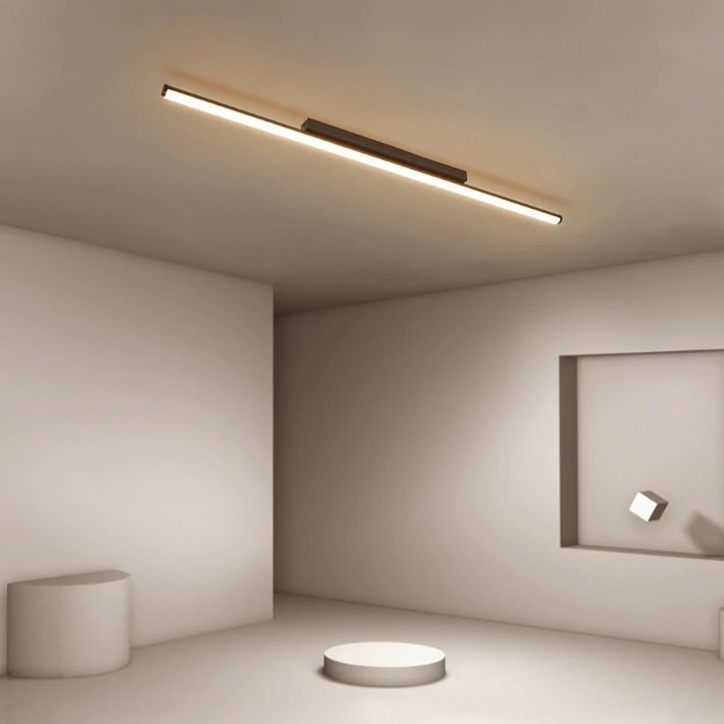 Imagem -02 - Moderno Minimalista Led Luzes de Teto Superfície Montada Linear Teto Lâmpadas Tira Longa Decoração do Lar Sala de Estar Sala de Jantar Preto