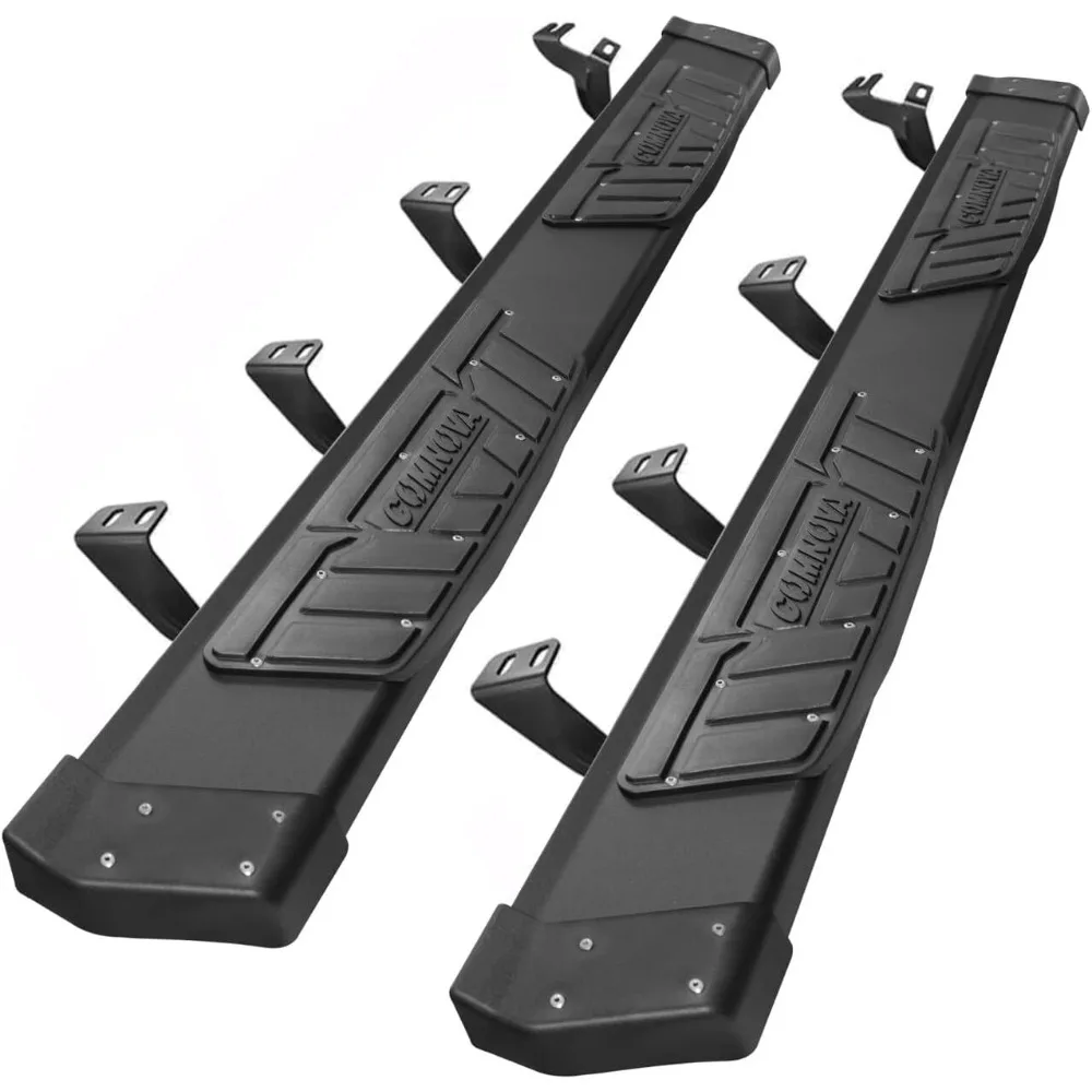 لوحات تشغيل ألومنيوم COMNOVA متوافقة مع 2022-2025 Toyota Tundra CrewMax. لوحات الجري Tundra مقاس 6.5 بوصة، خطوة جانبية سوداء