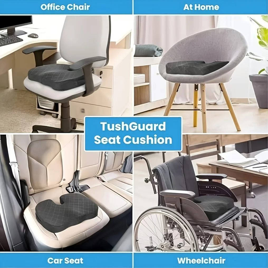 Ergonomisches Hüftsitzkissen aus Memory-Schaum – atmungsaktives Sitzkissen, geeignet für Büro-, Auto- und Flugzeugsitze – Detail 4