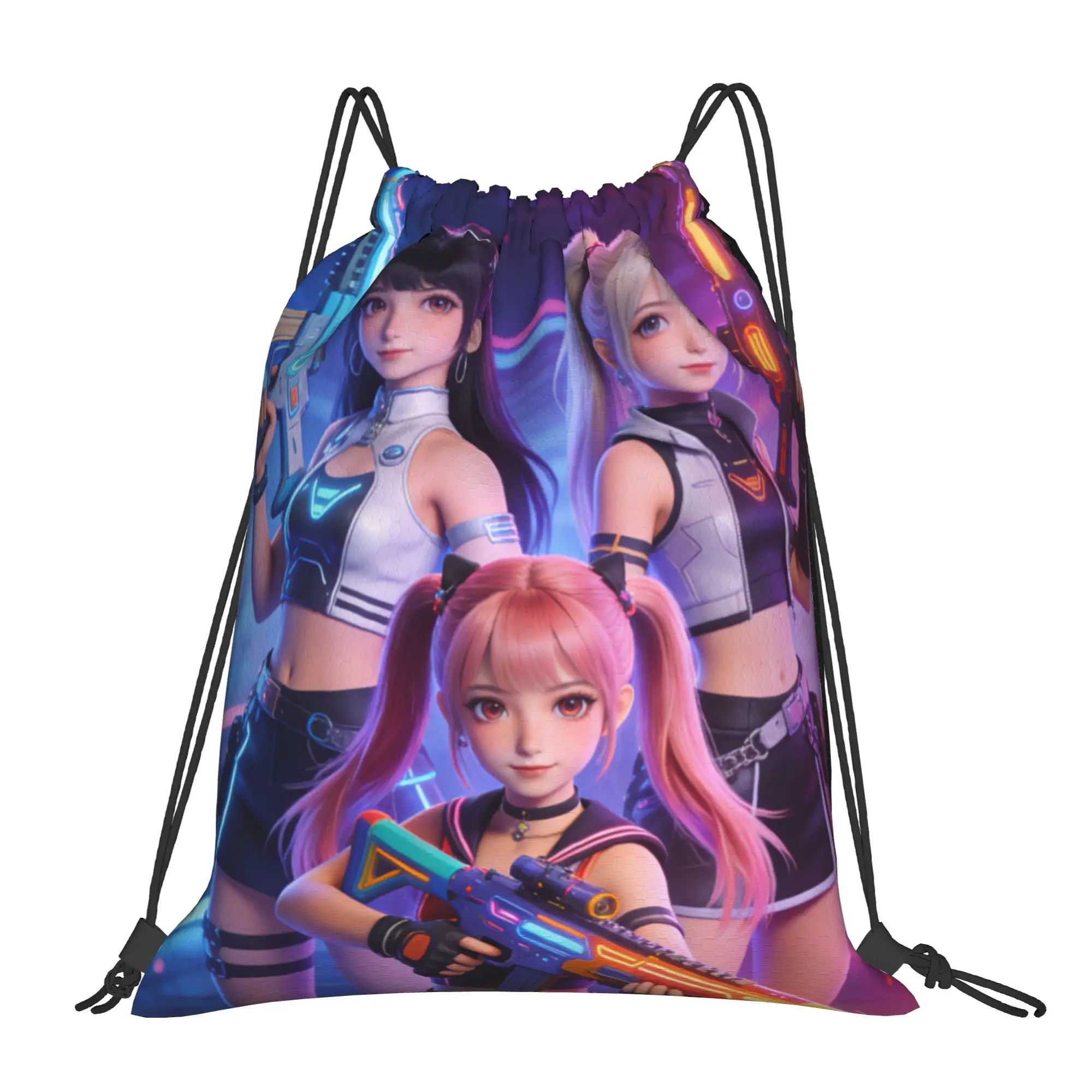 K POP 17  Multi-function Pocket Men Women Storage Backpack Teenager Travel Bag Print Drawstring Bags