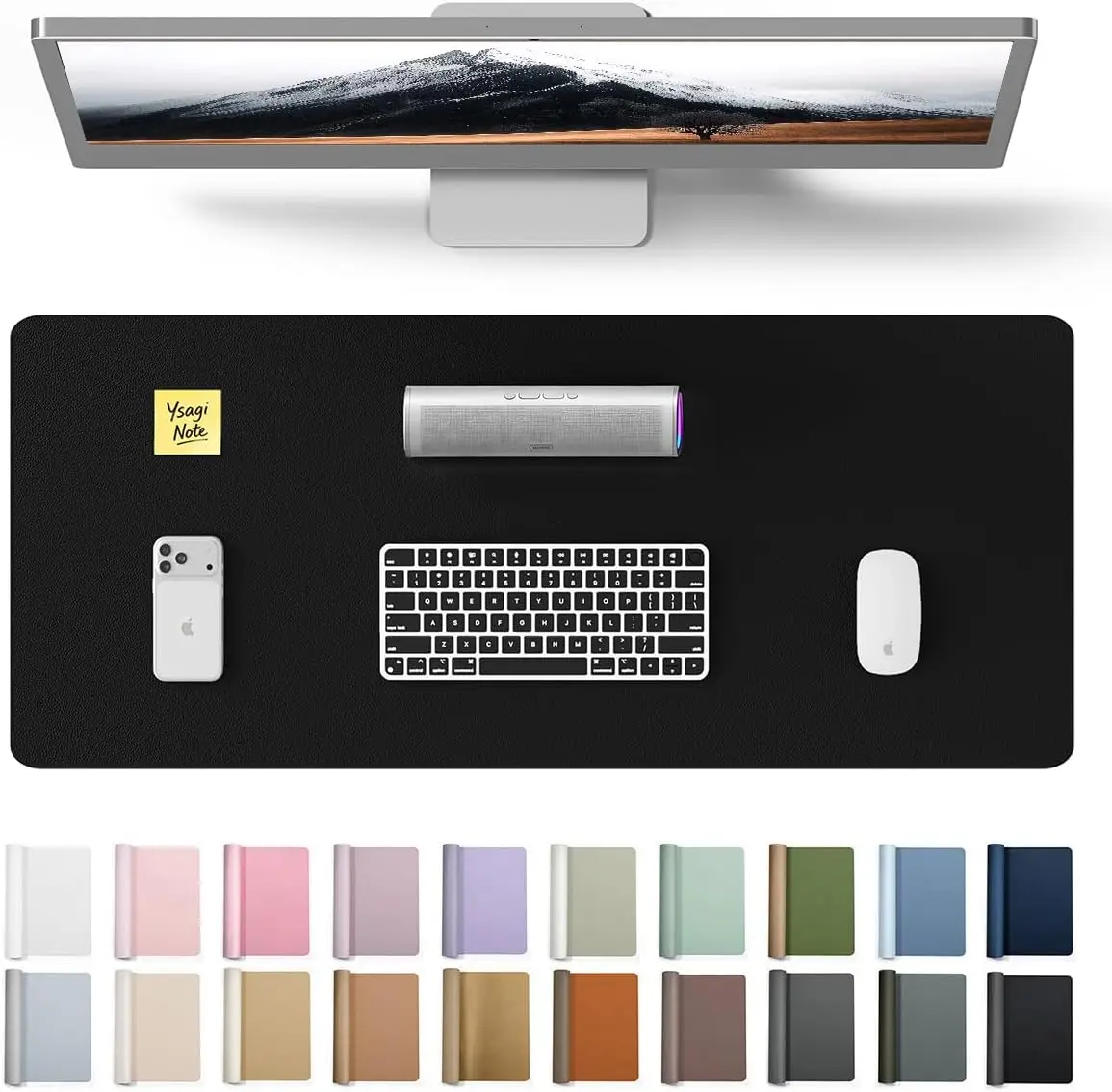 

Large Leather Desk Pad Protector, Non-Slip PU Mouse Pad, Waterproof Writing Pad for Office Home, Black 23.6"x13.8"