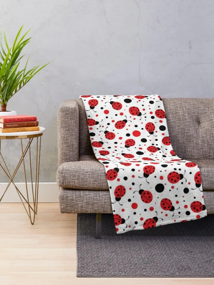 Ladybugs Everywhere Throw Blanket Baby Blanket Bed linens Stuffed Blankets Bed Fashionable Blanket