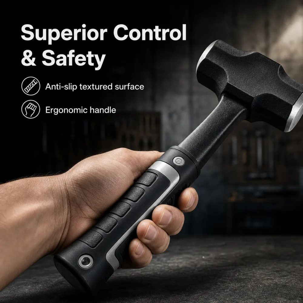2LB-3LB One Piece Forged Steel Sledge Hammer Heavy Duty Brick Breaking Chipping Hammer for Construction Engineering Work