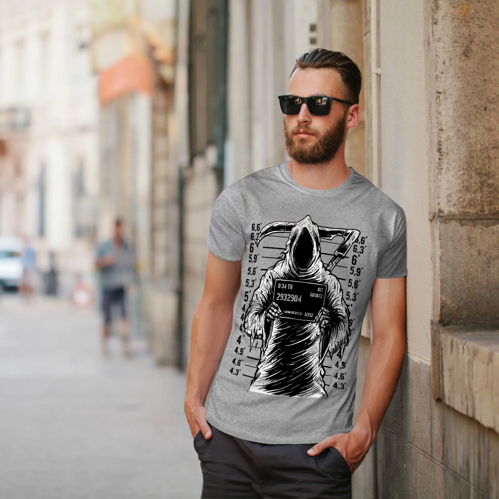 Camiseta estampada Grim Reaper con diseño gráfico de terror de prenda. Camiseta de algodón de verano de manga corta con cuello redondo para hombre nueva S-3XL