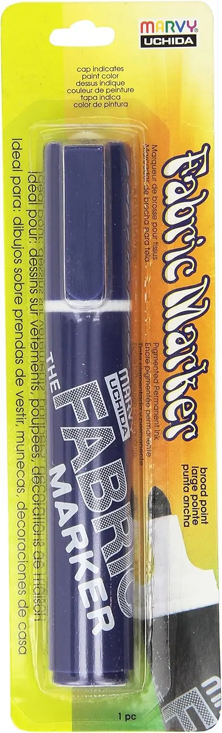 

Broad Point Fabric Marker for Details & Large Areas, Navy, Easy to Use No Ironing