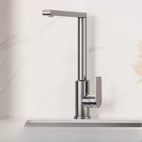 Kitchen Sink Faucet 360&deg; Rotation Stream Sprayer Nozzle Aluminium Alloy Hot Cold Wate Mixer Tap Deck Anti-explosion