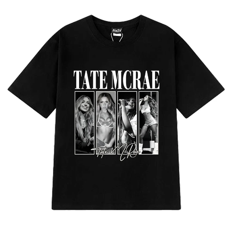 

Hot singer Tate McRae music Tour 2025 GraphicT shirt New Men Women vintage black short sleeve T-shirts Unisex 100% Cotton Tops