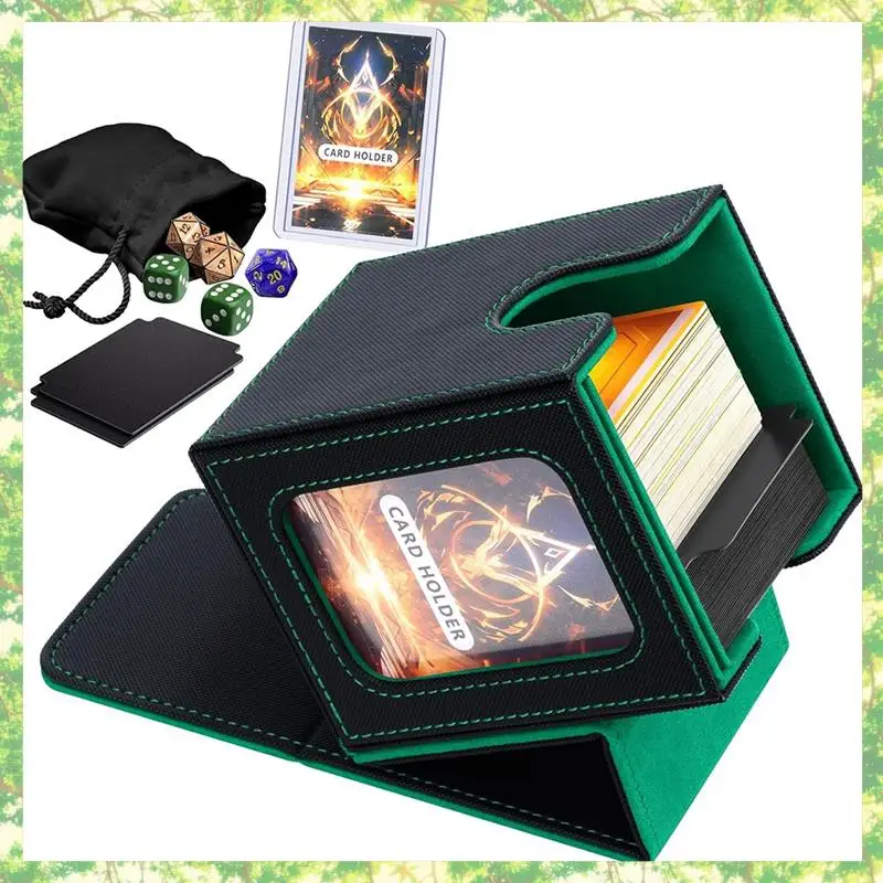 Eco-Friendly-Display Card Box,Card Box Suitable For 100 Double Sleeve Cards,Large Capacity Portable Storage Card Box