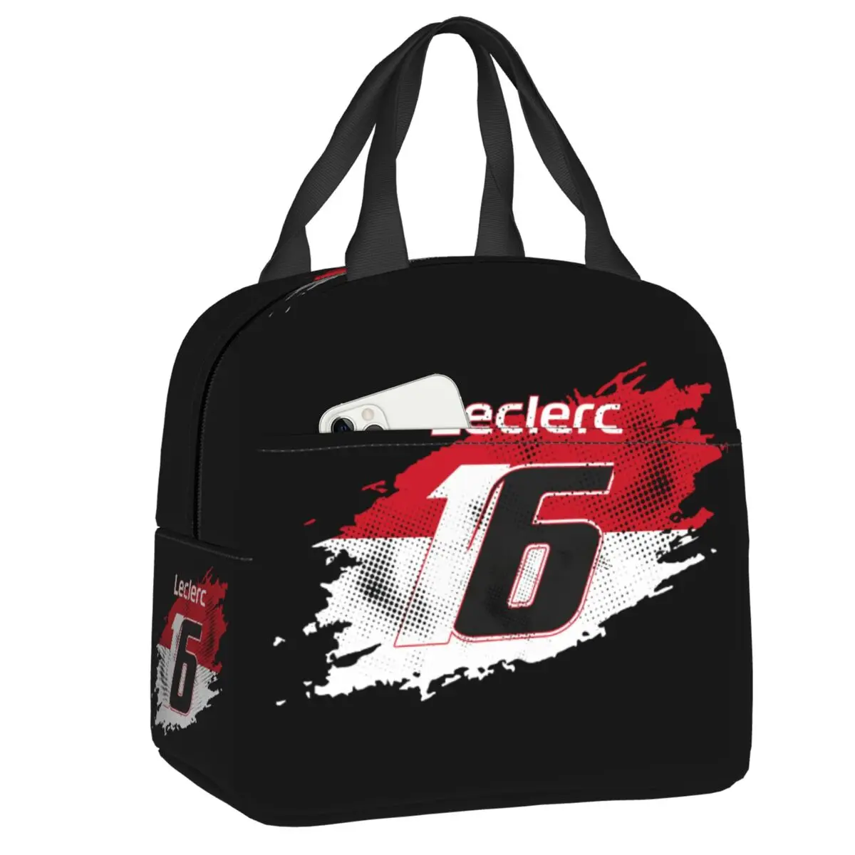 Custom Charles Leclerc Sport Car 16 Portable Lunch Boxes for Leakproof Cooler Thermal Food Insulated Lunch Bag School Student