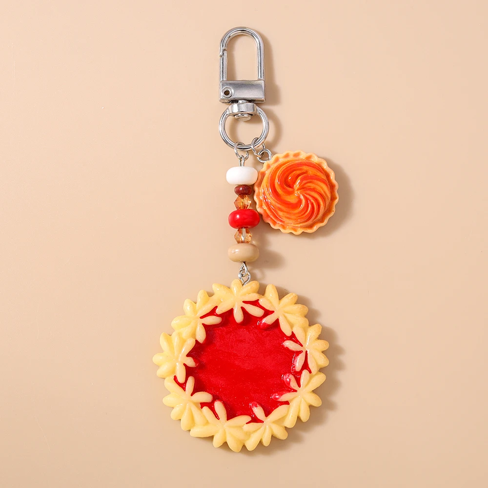Aihua Nette Brot Keks Schlüsselbund Schöne Waffel Cookies Schlüsselanhänger Für Frauen Mädchen Simulation Lebensmittel Handtasche Anhänger Schmuck Geschenke – Detail 8