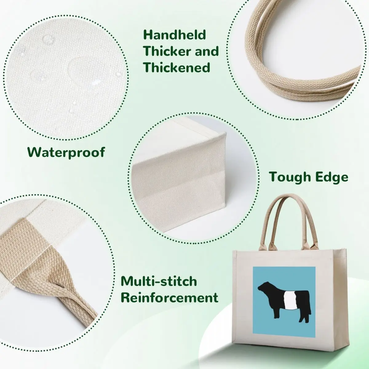 Belted Galloway Cow Tote Bag tote bag canvas Women bags Women's beach bags female bag