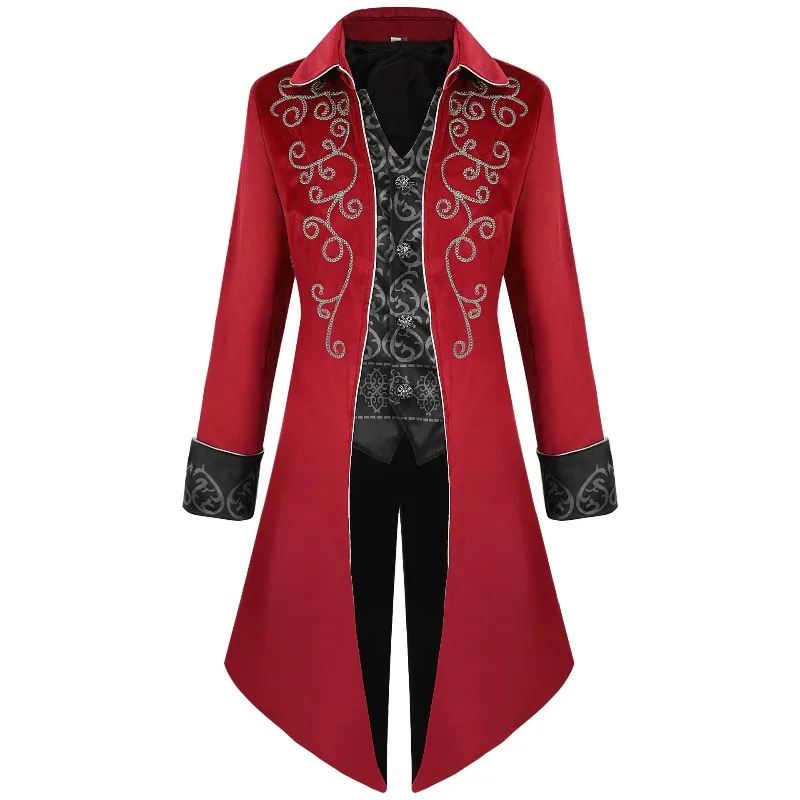 

Мужской ретро-фрак серебристого цвета 2026 года в европейско-американском стиле для косплея и выступлений