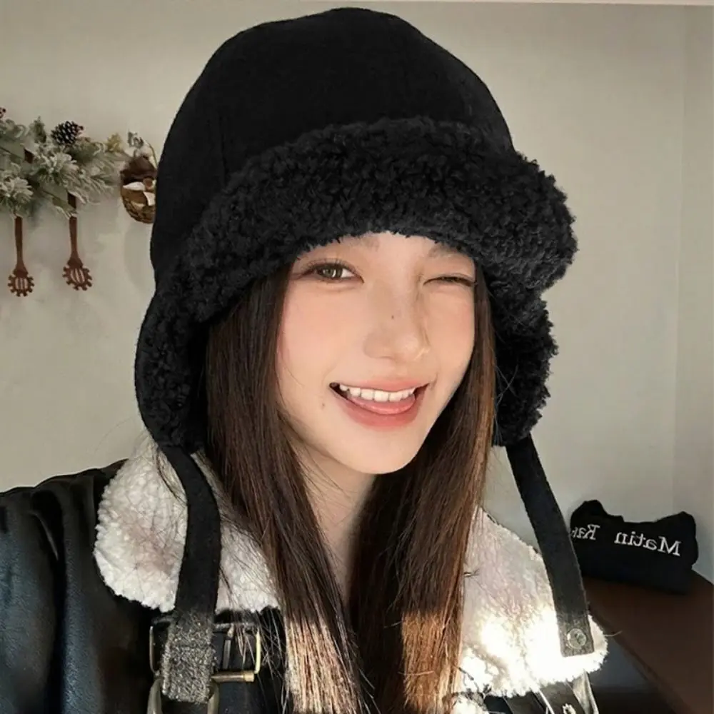 Multicolor Flight Hat Keep Warm Big Head Circumference Cycling Cap Two Sides Windproof Ear Protection Hat Autumn Winter