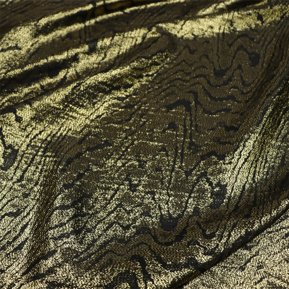 

Роскошная модная блестящая изящная повседневная металлическая золотая шерстяная ткань из люрекса, привлекательная подкладка для женских платьев