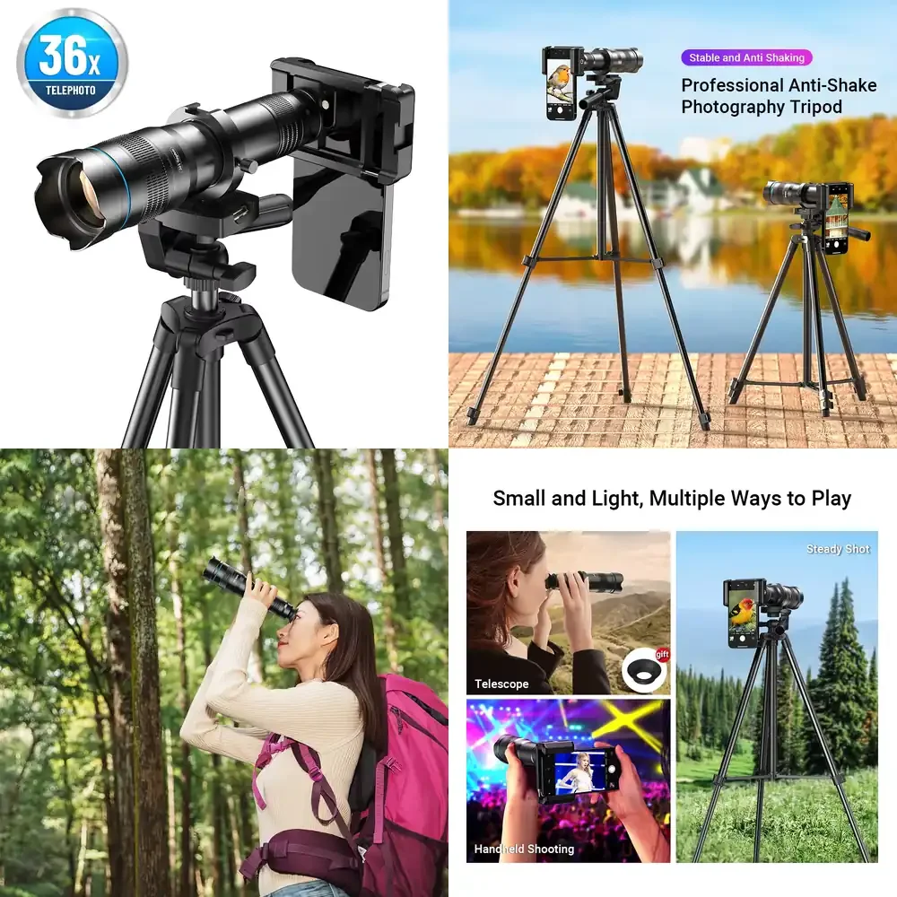 

APL-36XCR50 36X Telescope Lens with Camera Tripod