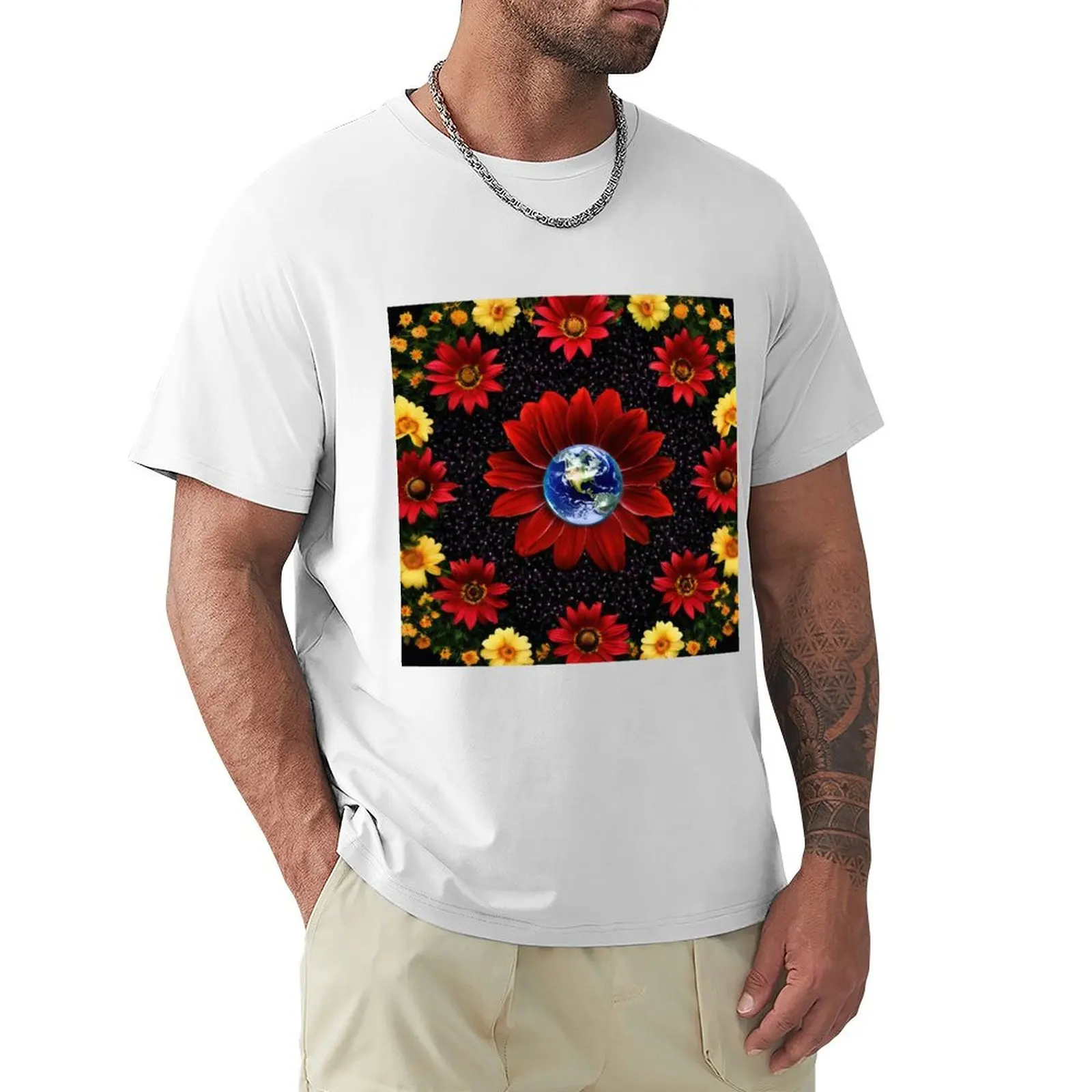 

Spring Flowers Earth Edition T-Shirt animal prinfor boys plus sizes mens graphic t-shirts big and tall