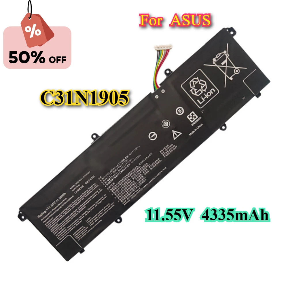 

C31N1905 Laptop Battery For ASUS S433F S433FL S521FA S533FL V533F K533F Notebook PC 3ICP5/70/82 11.55V 4335mAh