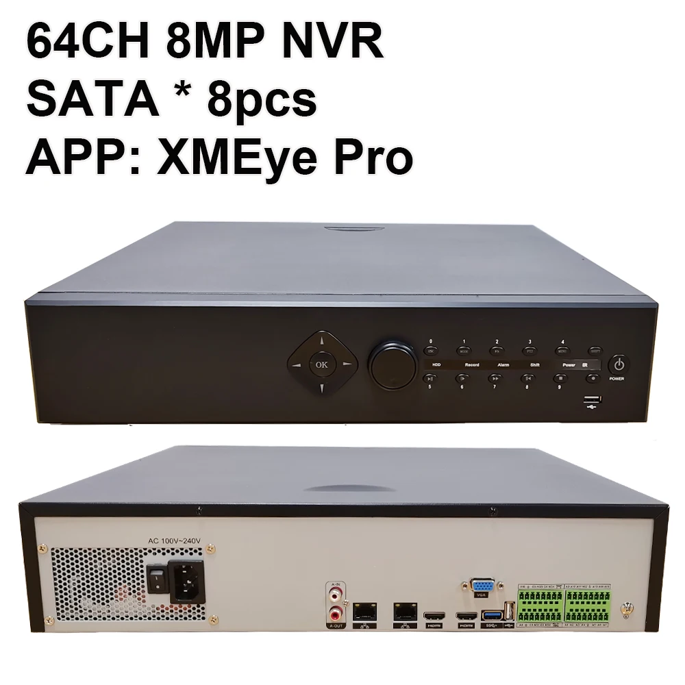 FansuTi 64CH 4K 8MP NVR 8 SATA كشف الوجه البشري الصناعي كشف شكل الإنسان كشف شبكة مسجل فيديو #3