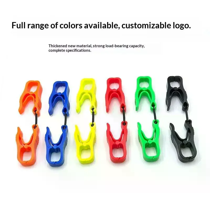 Durable Plastic Dual Clips Strong Grip Flexible Rope Perfect For Camping Hiking Diving Holding Small Items