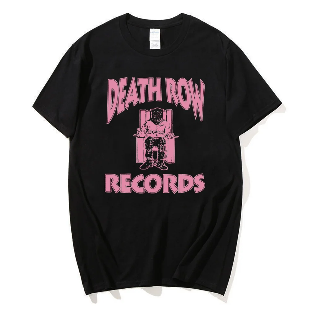 Death Row Records Pink Dr Dre Tupac T-Shirt Hip Hop Fashion Short Sleeve Rapper Streetwear Tee-Shirt