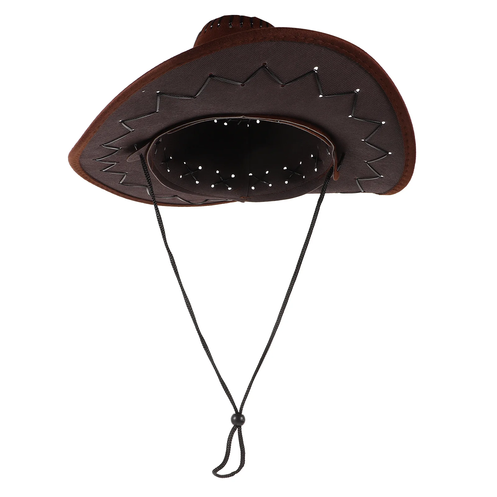 

Artificial Suede Wide Brim Party Outdoor Party Hat Cowgirl Hat Travel Halloween Costume Cap Brown