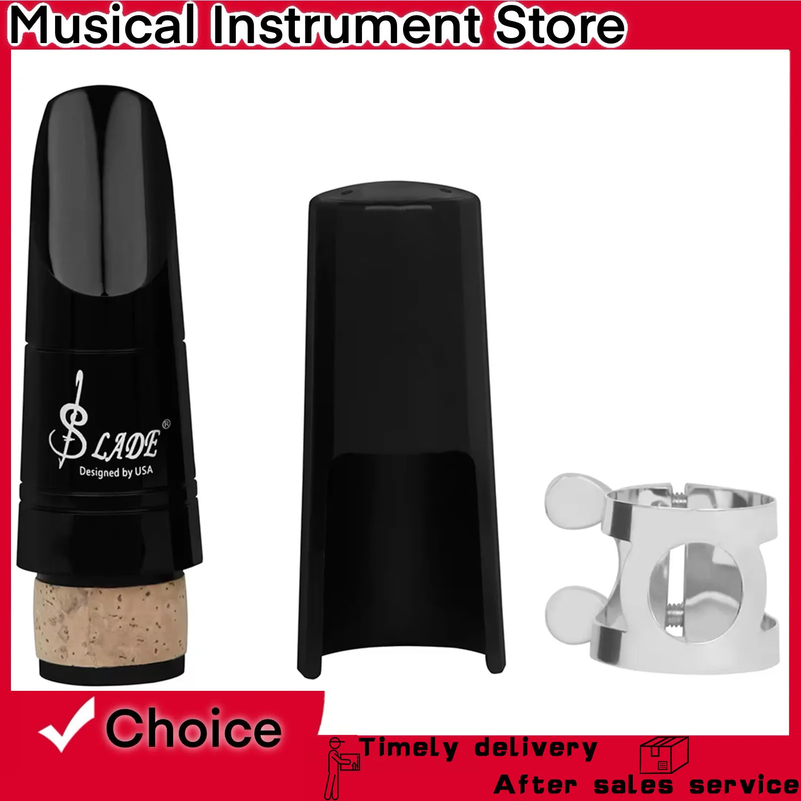 

SLADE головка кларнета ND80 Bb мундштук ABS жевательная черная крышка зажим металлические зажимы детали кларнета аксессуар для музыкального инструмента