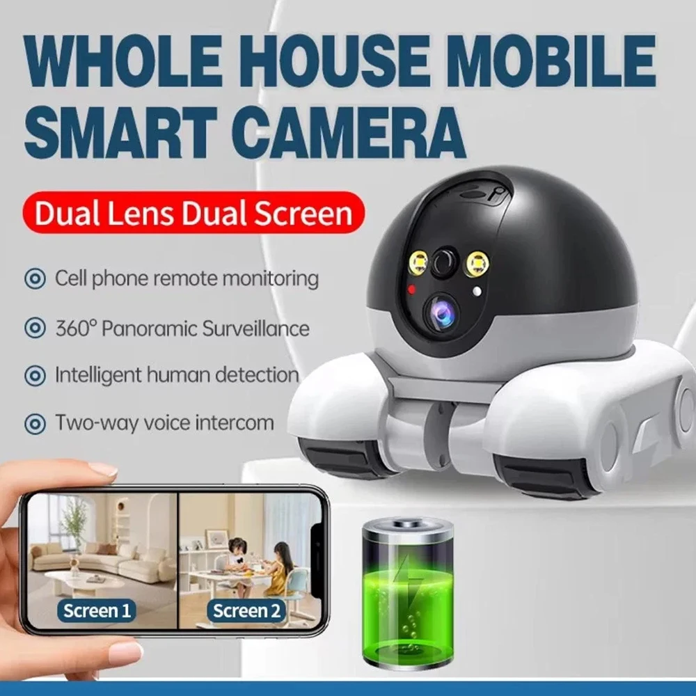 Pet Camera Robot Companion Monitor WiFi Robot APP Remote Control for Dogs Cats Baby Monitor 2-Way Talk, Night Vision Movable