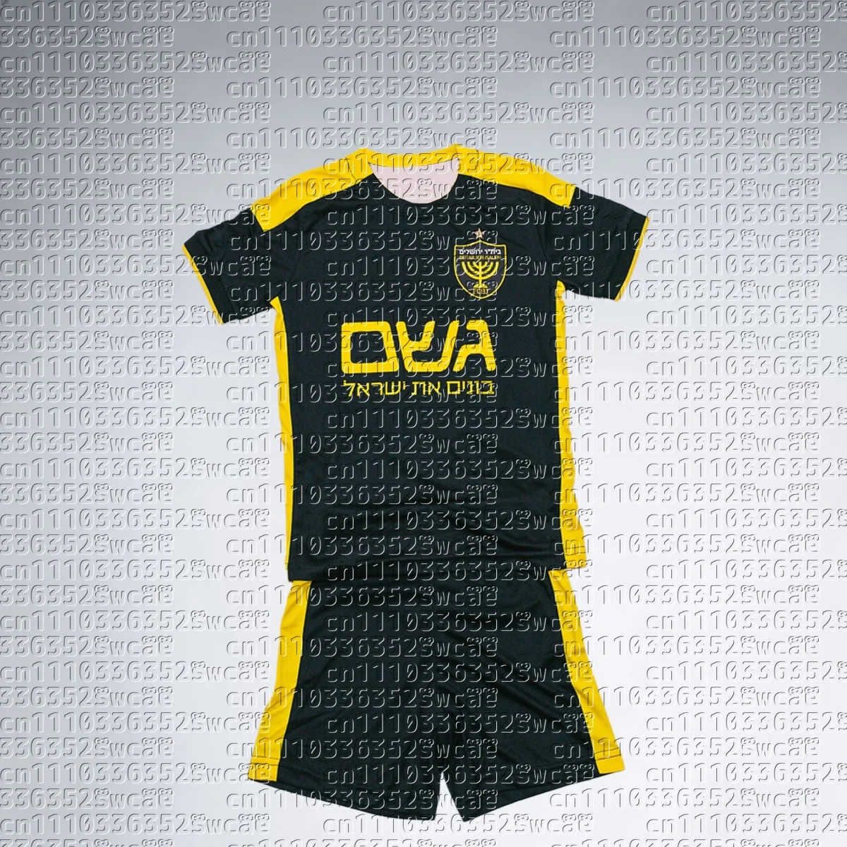 Men's T-shirt Set Fan Copy Israel Football Team Uniform Summer Training Uniform Adult Sports Top Shorts