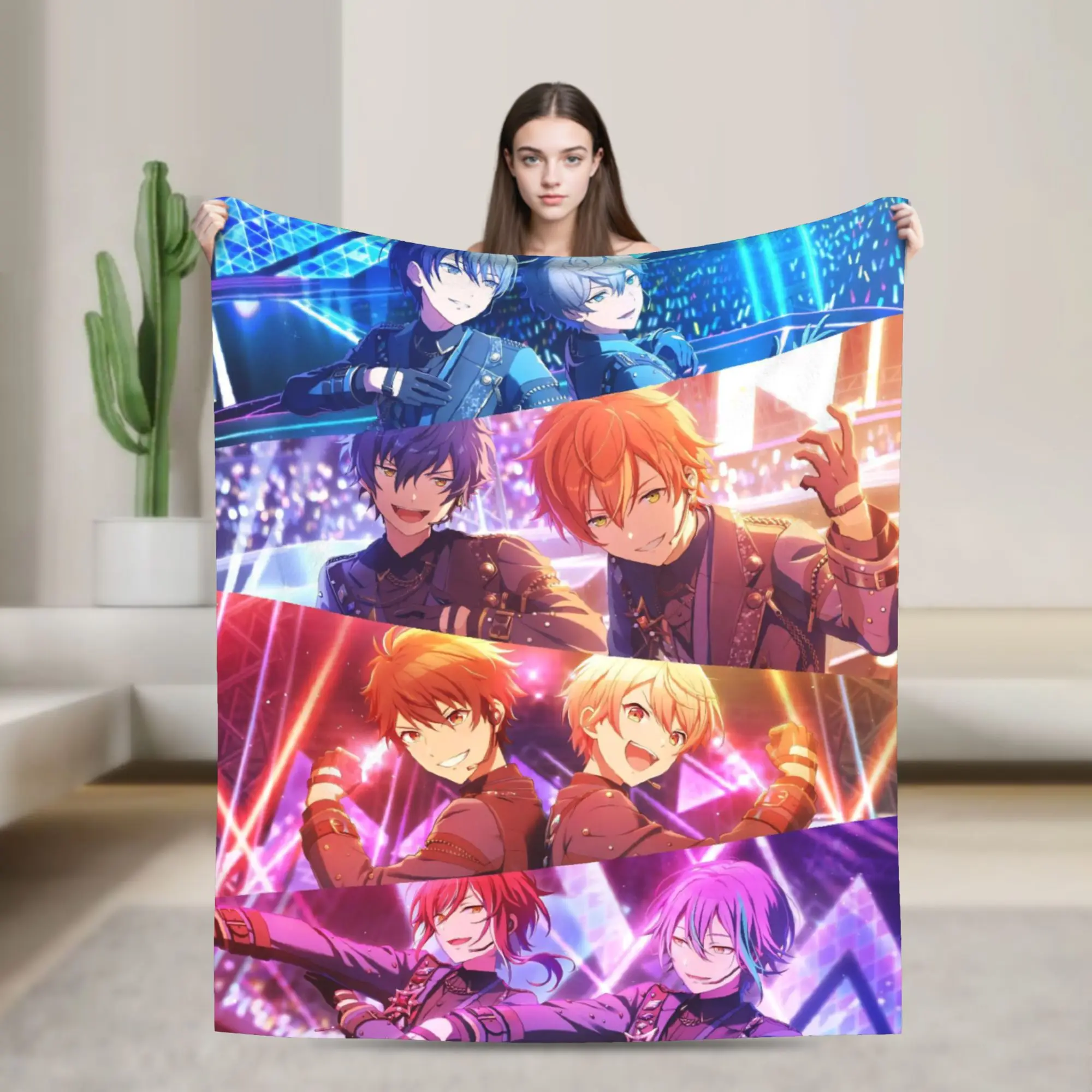 E-Ensemble-Stars Accessories Blanket Super Soft Cozy  Throw Blankets for Couch 50x60 Inches Multi-size Bedspread