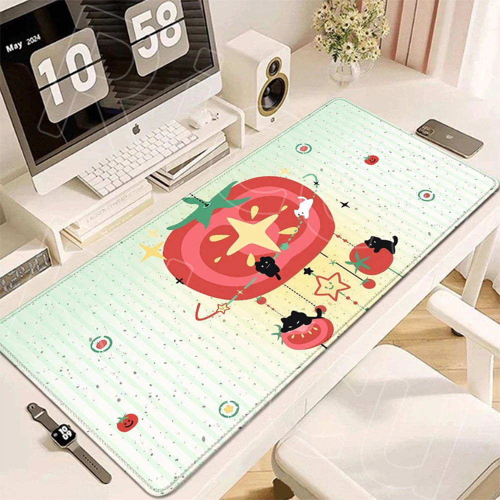 Niedliche schwarze Katzenmuster, großes Mauspad, rutschfeste Gummiunterseite, Mauspad, Anime-Bürotischmatte, Desktop-Zubehör, Spielmatte – Detail 11