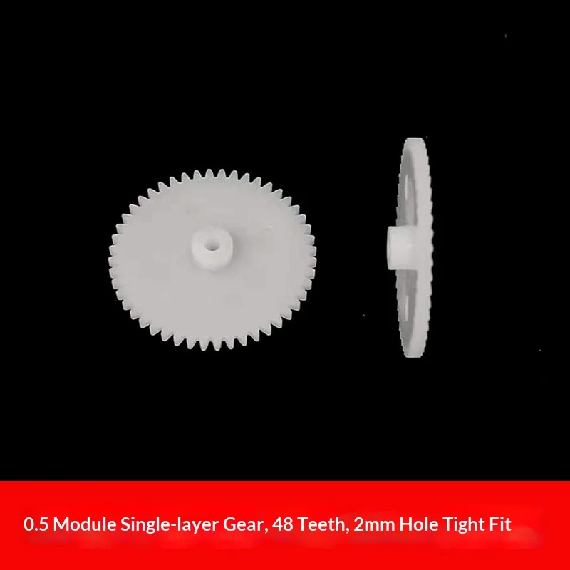 482A 20pcs/100pcs 0.5 Module POM Plastic Single‑Layer Gear, 48 Teeth, 2A Motor Pinion Rack for DIY Toy 4‑WD Car
