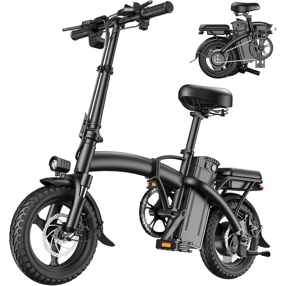 

14 Electric Bike with 1000W Motor, 48V 10Ah Battery, Up to 25MPH & 45 Miles Range, Dual Disc Brakes