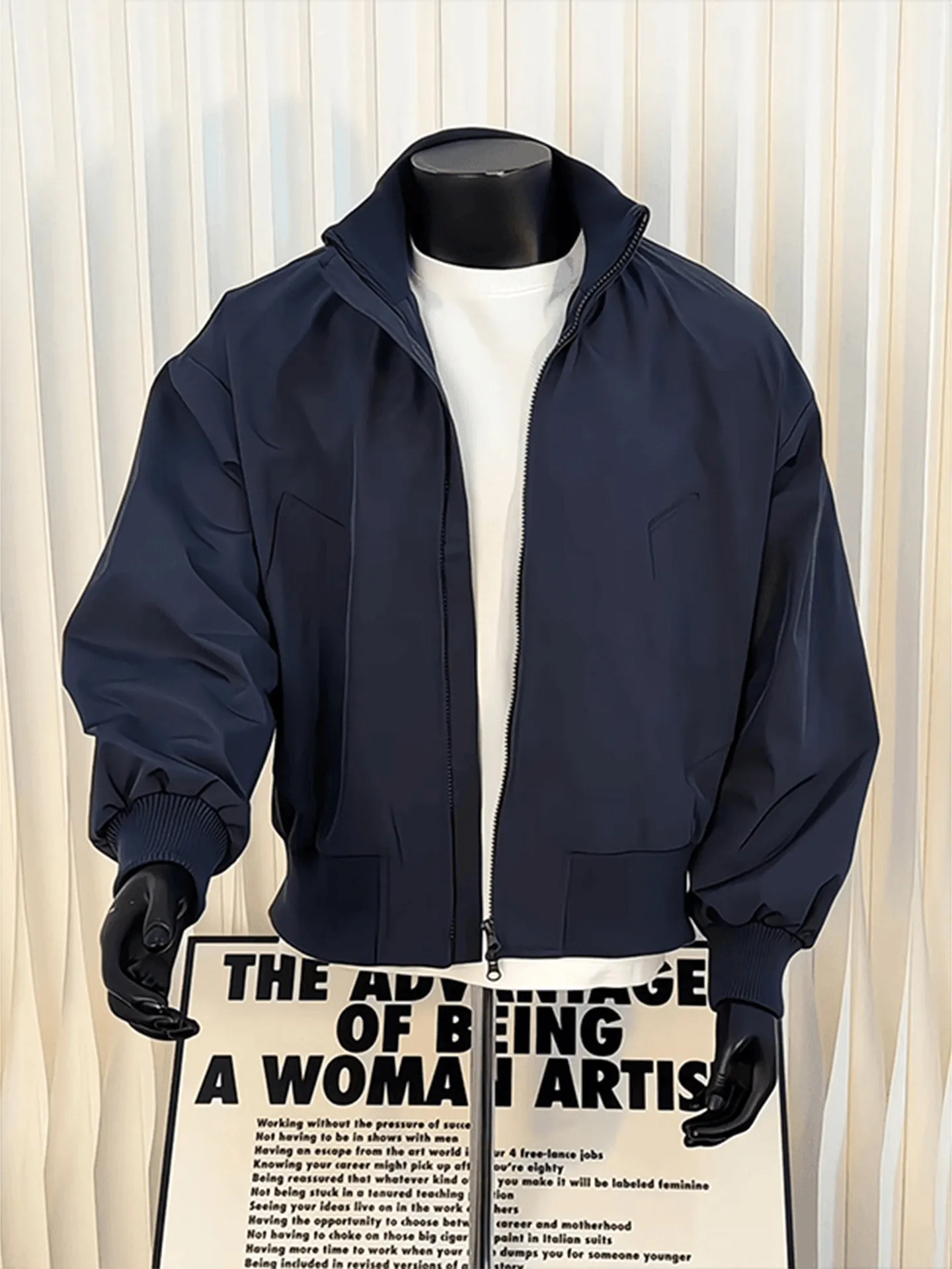 

Cleanfit American Sle ort Pilot Jaet for Men Spring Season Trendy Brand Ma Baseball orm Stand Collar Loose Fit