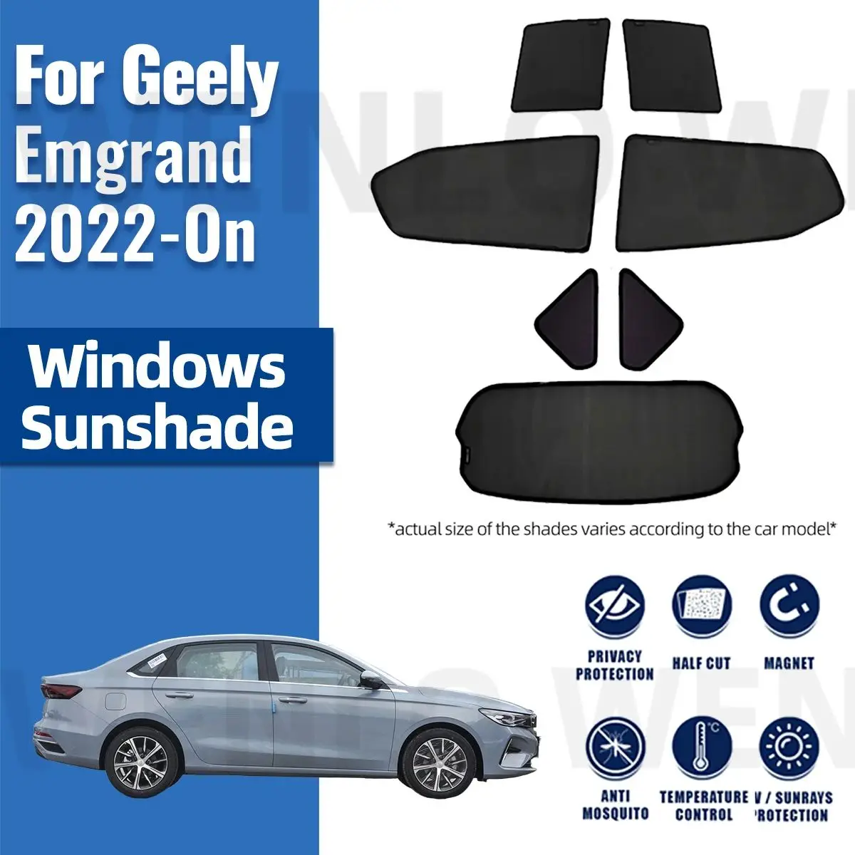 

For Geely Emgrand 4th 2022 2023 2024 Magnetic Car Sunshade Shield Front Windshield Frame Curtain Rear Side Window Sun Shades