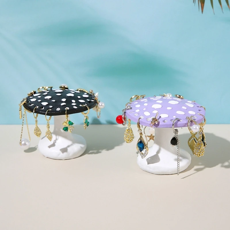 Decorative Mushroom Earring Organizers Fun and Functional Mushroom Earring Display Holder for Creative Room Decoration