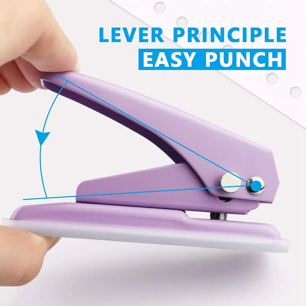 KW-TRIO 3 Pieces Single Hole Puncher with Lock Handheld 1/4 Inches Hole Puncher 20 Sheet Punch Capacity Punchers Hand Craft