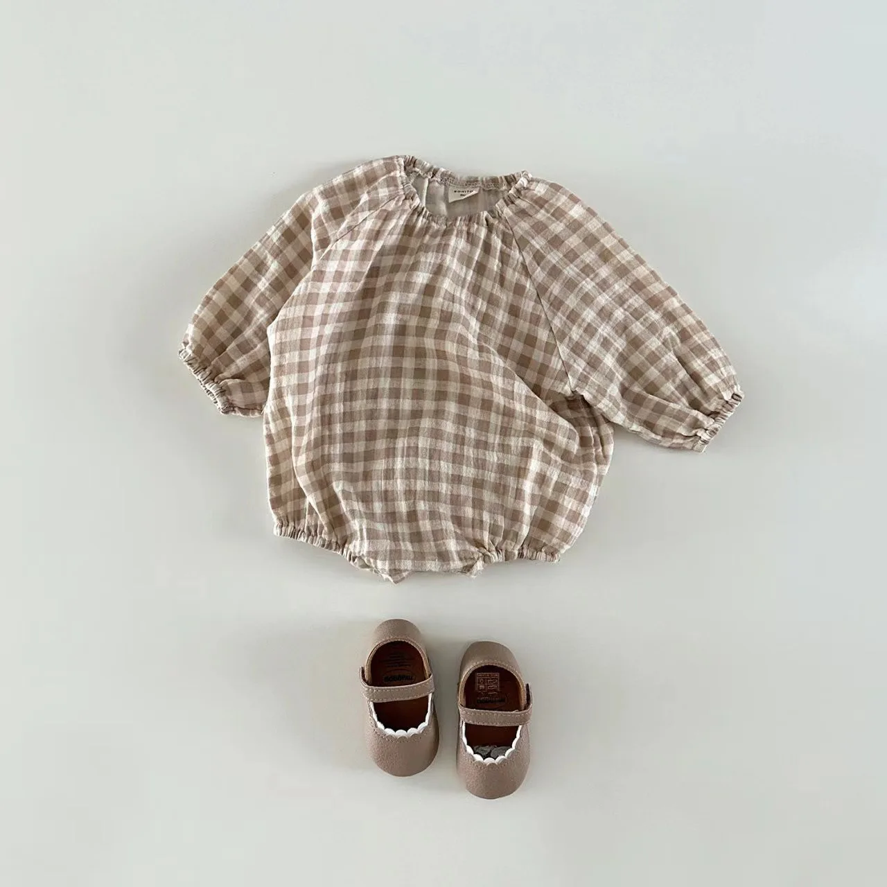 New Autumn Baby Love Print Casual Comfortable Long Sleeve Onesie Newborn Boy Girl Infant Plaid Loose Cotton Bodysuit Kid Clothes