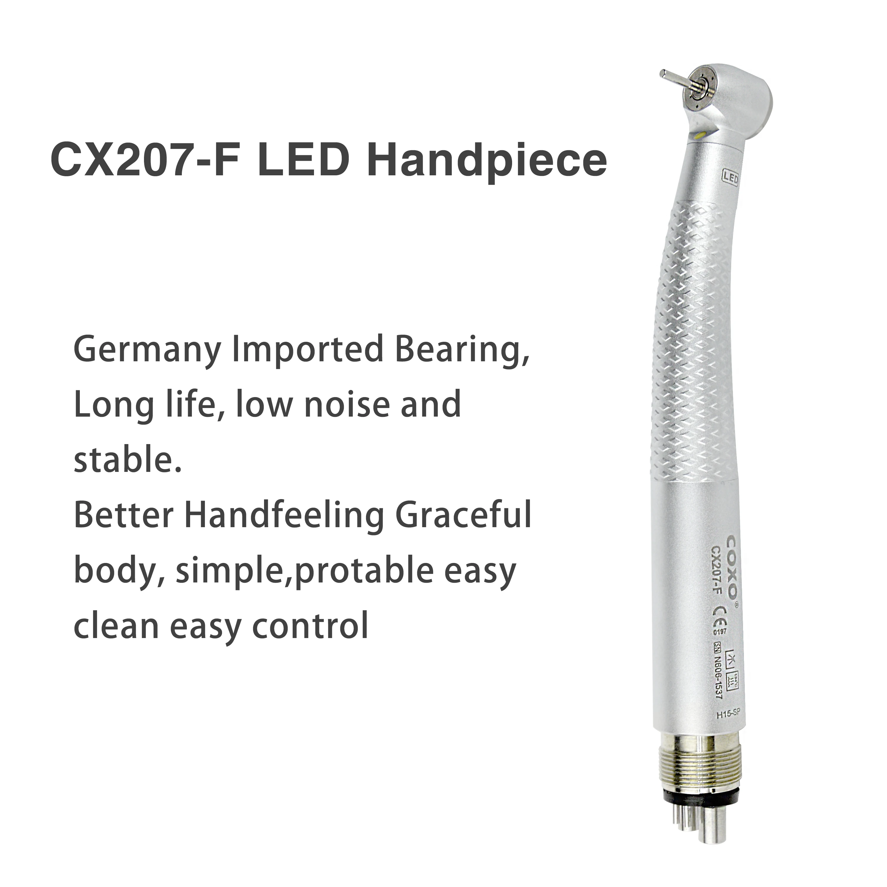 COXO CX207-F Dental LED High Speed Handpiece 4Hole With 3 Way Spray 3 Air Dentist Tool