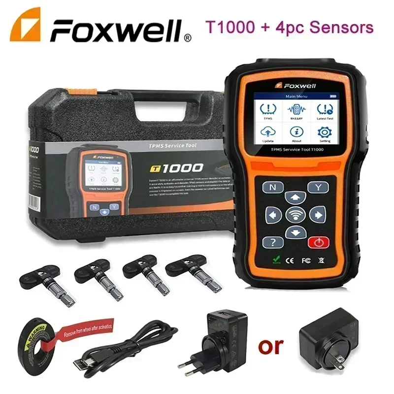 Latest Foxwell T1000 TPMS Tool TPMS Sensors Programming Activate Check RF Key FOB Tire Pressure Monitoring System Auto Tester