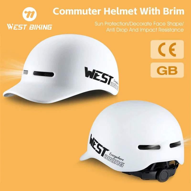 

WEST BIKING Adjustable Cycling Half Helm Scooter Helmets Urban Leisure Sports Safe Helmet Men Women Commuting Breathable Helmet