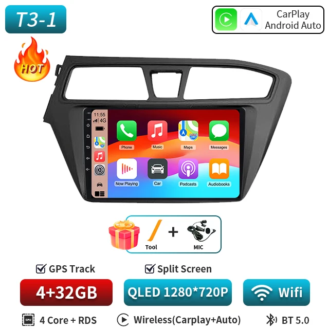 Android 16 Carplay Auto 5G Voor Hyundai I20 LHD 2014 2015 2016 2017 2018 Auto Radio Multimedia Speler stereo Head Unit 2din Audio