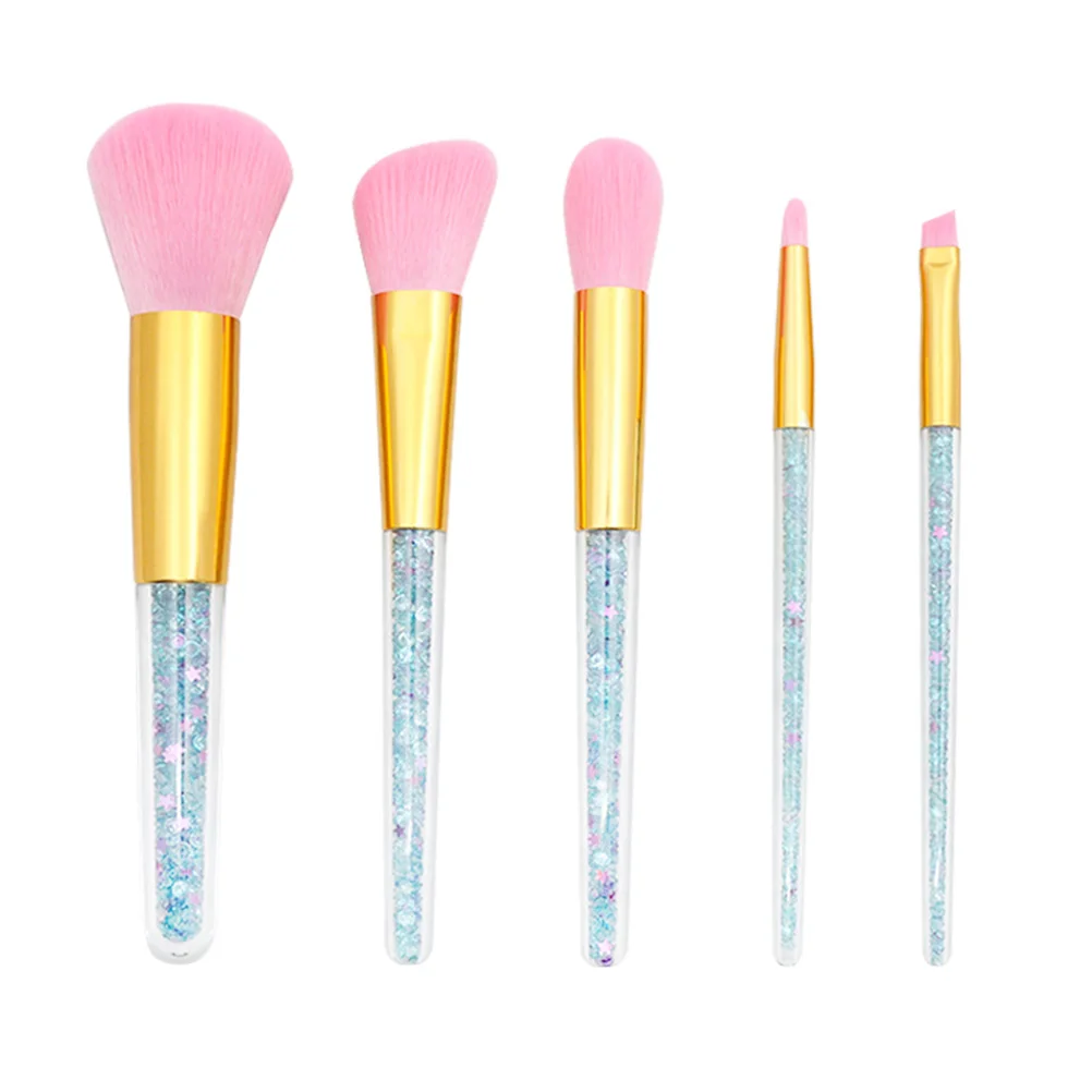 

5 pcs 1 Set Makeup For Woman Premium Cosmetics Brush Kit No Shedding Dense Bristles Professional Makeup Set Powder Foundation