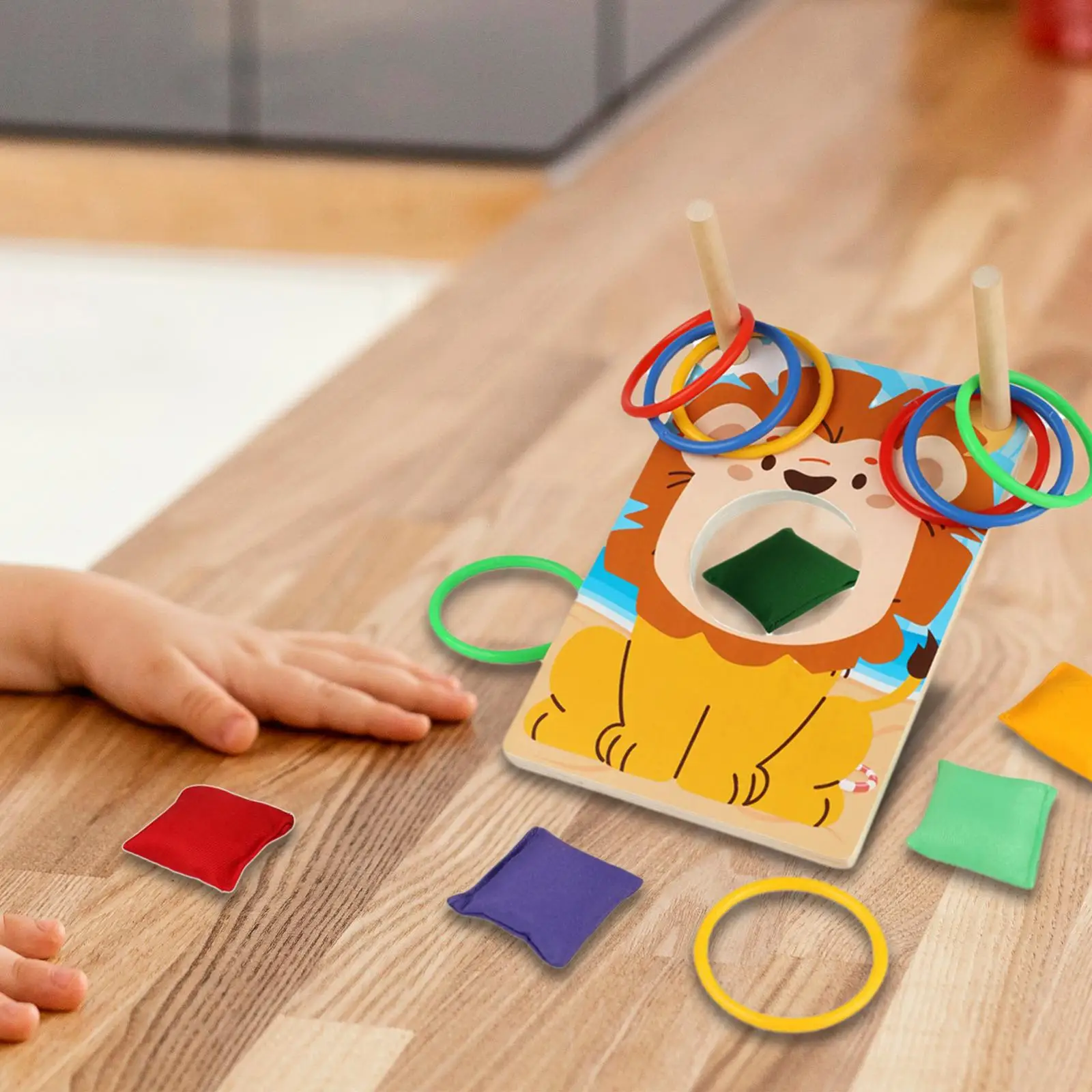 

Bean Bag Toss Game Family Entertainment 2 in 1 Challenging Cornhole Board for Kids Outdoor Toss Game for Yard Camping Gathering