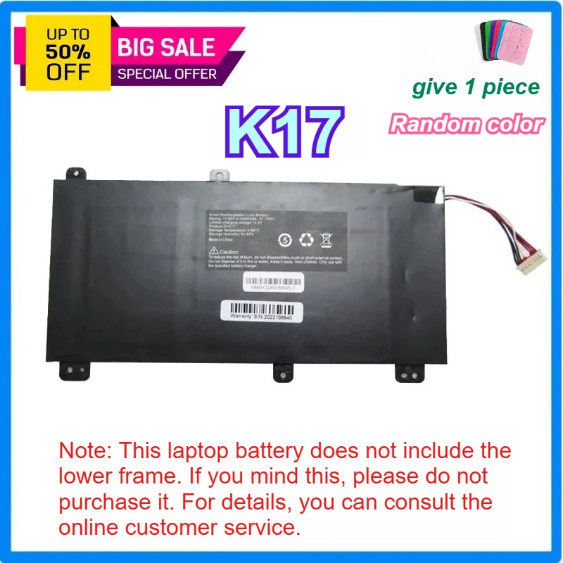 

Replacement Laptop Battery K17 11.55V 57.75WH 10PIN 7Lines New