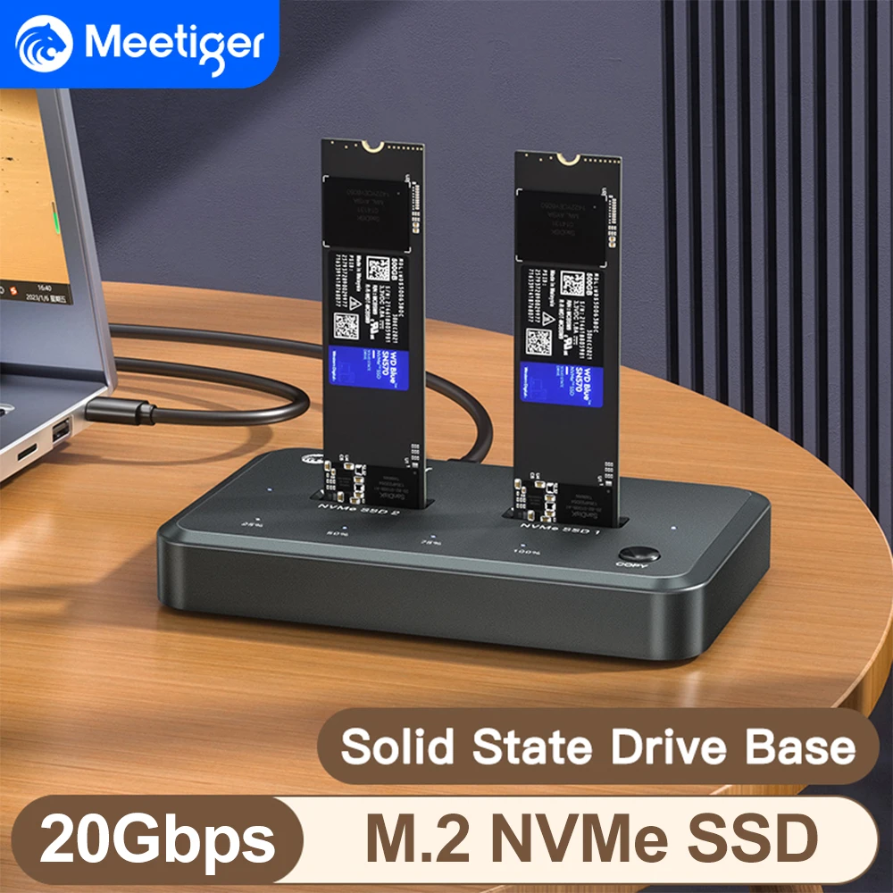 

Meetiger Offline Clone M.2 NVMe Ssd Case PCIe NVME Ssd Docking Station M.2 Sd Enclosure Type C 20Gbps M2 SSD Enclosure Base
