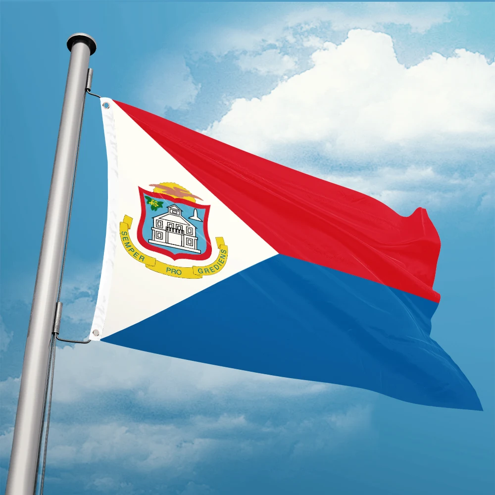 Holland Flag of Sint Maarten 3ft x 5ft Polyester Banner Flying 90* 150cm Double Stitching Custom Outdoor Indoor Fine Sewing